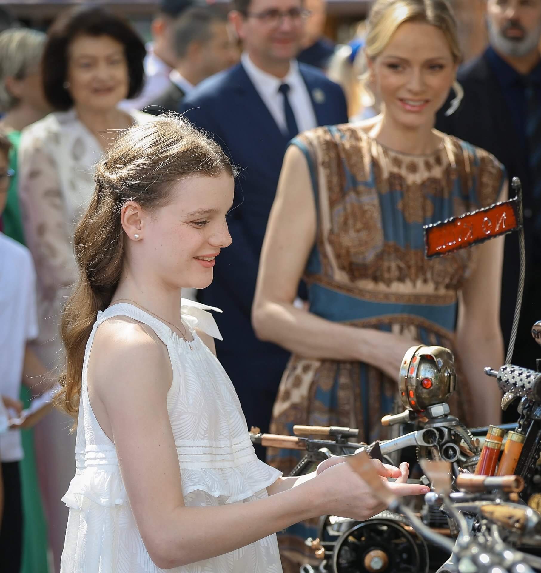 Princess Gabriella wears pearl studs at Monaco royal outing