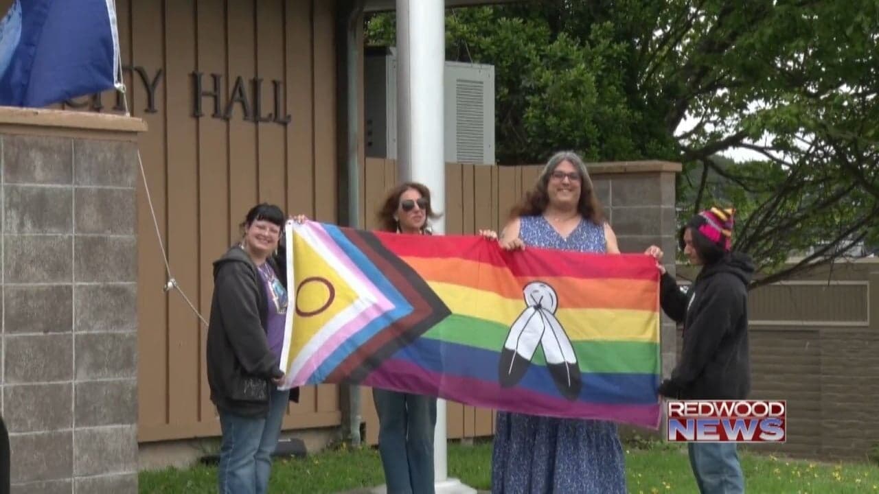 Arcata raises Two-Spirit-inclusive Pride flag to mark Pride Month