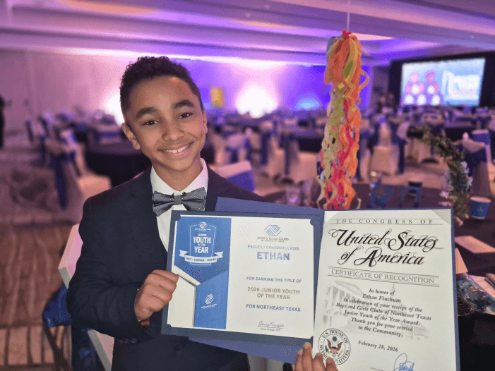 Ethan Named 2026 Junior Youth of the Year at Rockwall Gala