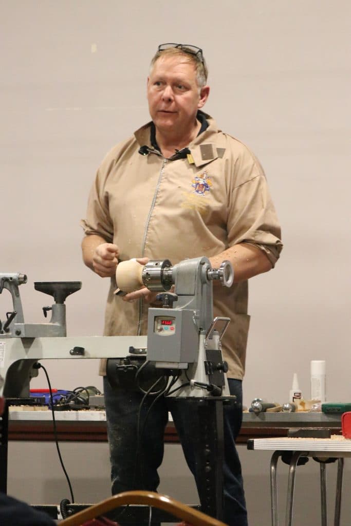 Burcot Woodturners welcome Simon Hope for packed pewter box demo