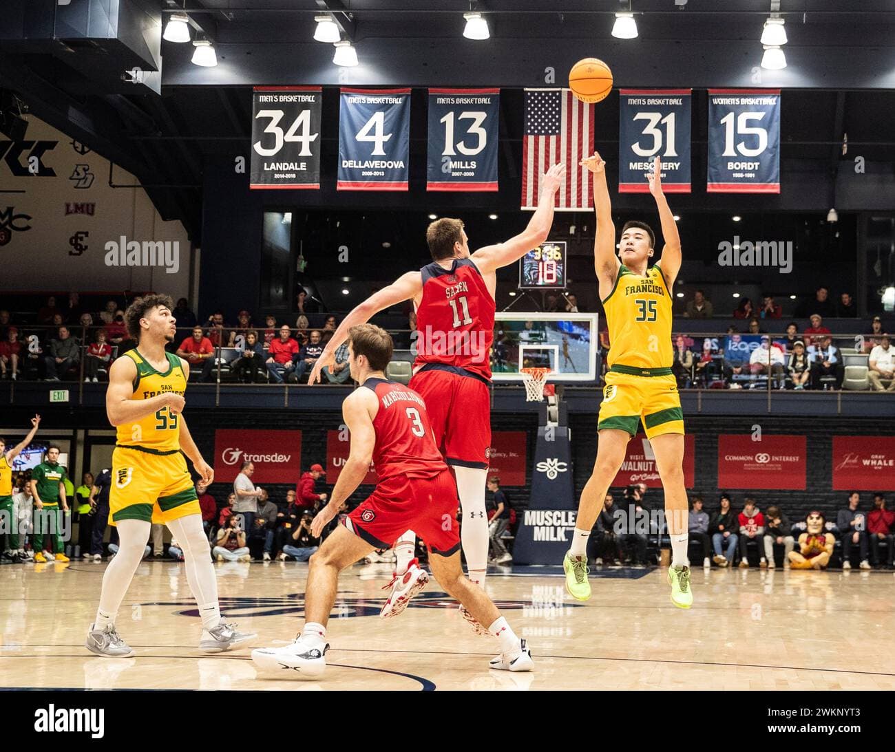 Late Fuchs Layup and Wang's 4-for-4 Lift Dons Past Washington State 85-80