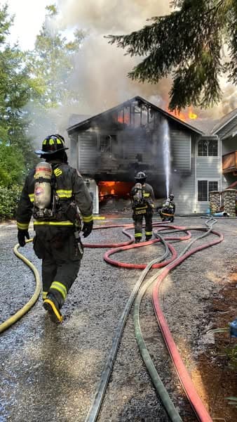 Camano Island House Fire Burns Over Three Hours, Residents Escape Safely