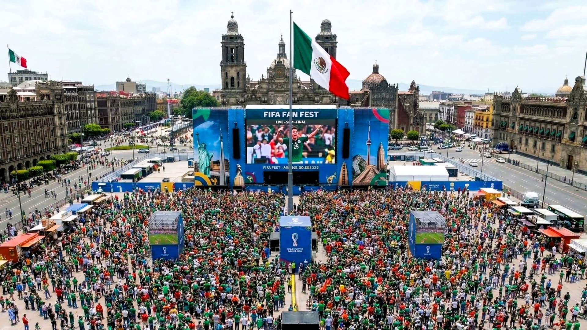World Cup Fan Festival fills Mexico City Zócalo with color and music