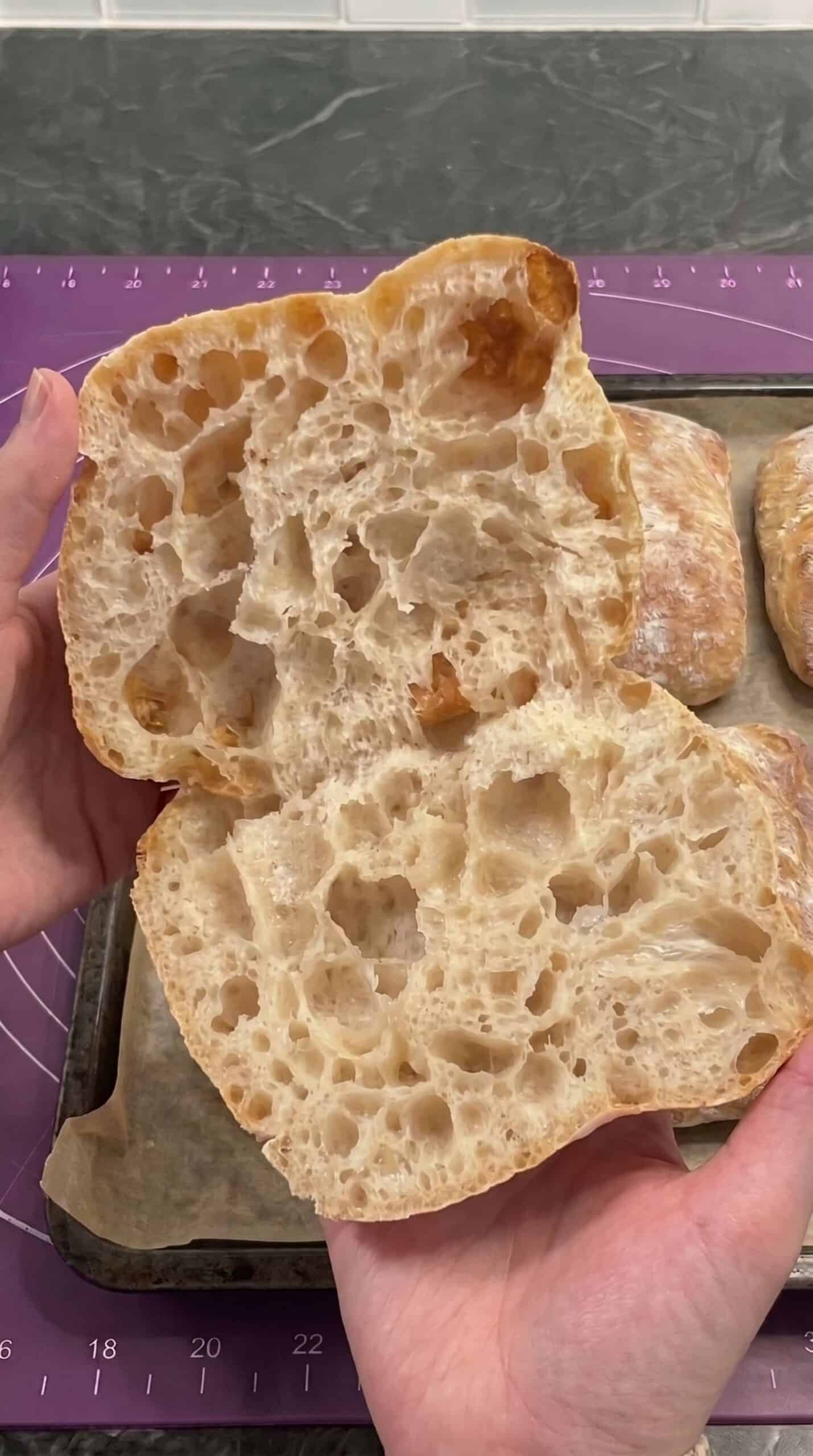 Easy ciabatta sourdough guide demystifies sticky dough and open crumb