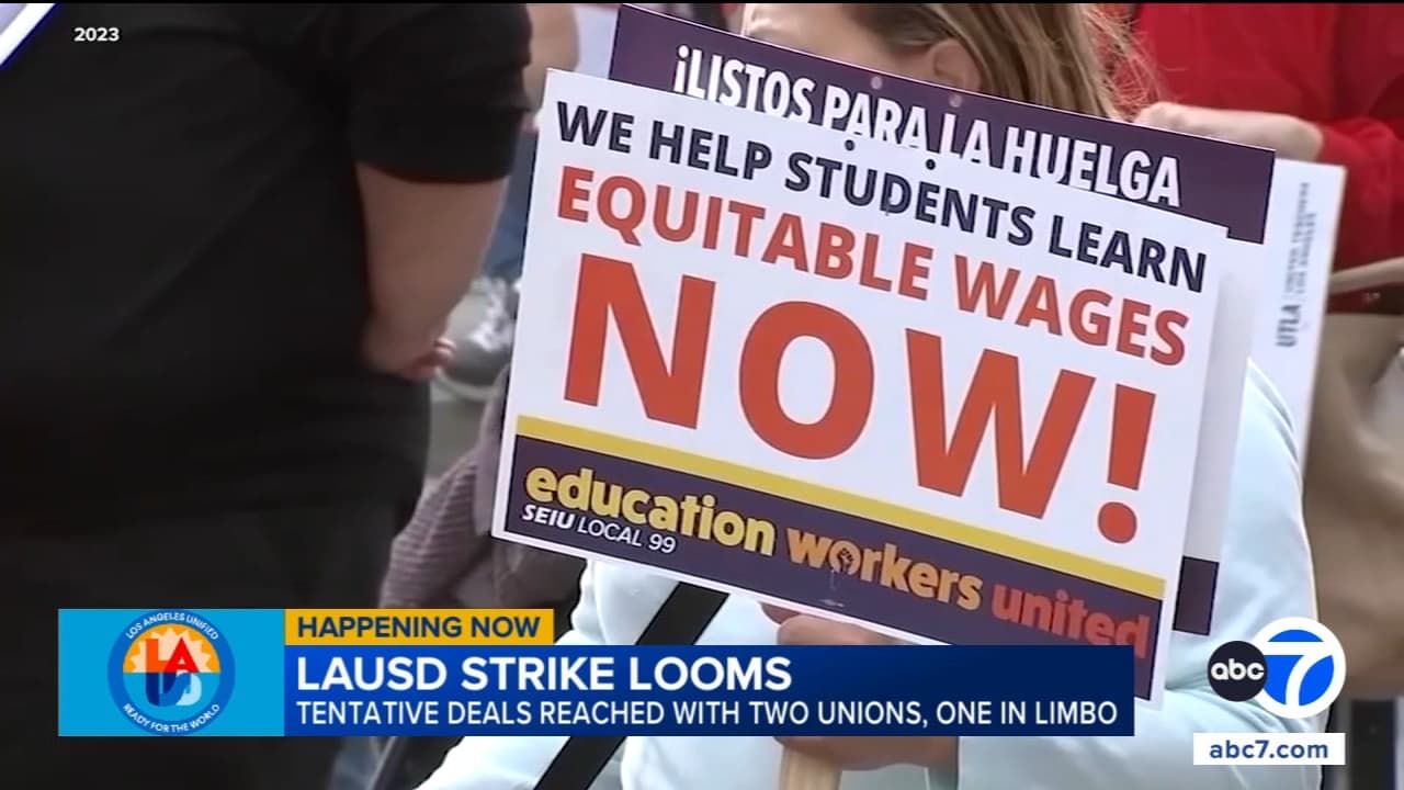LAUSD reaches tentative deals with two unions, averting school shutdown for now