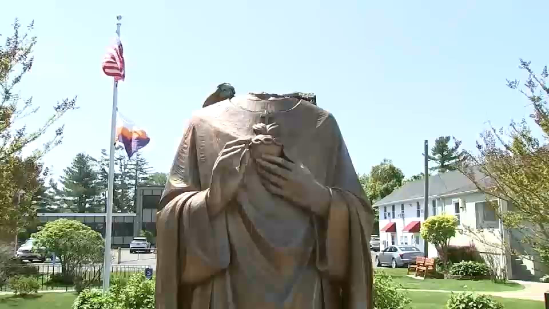 Suffolk police arrest woman in St. Mary’s Church statue damage case