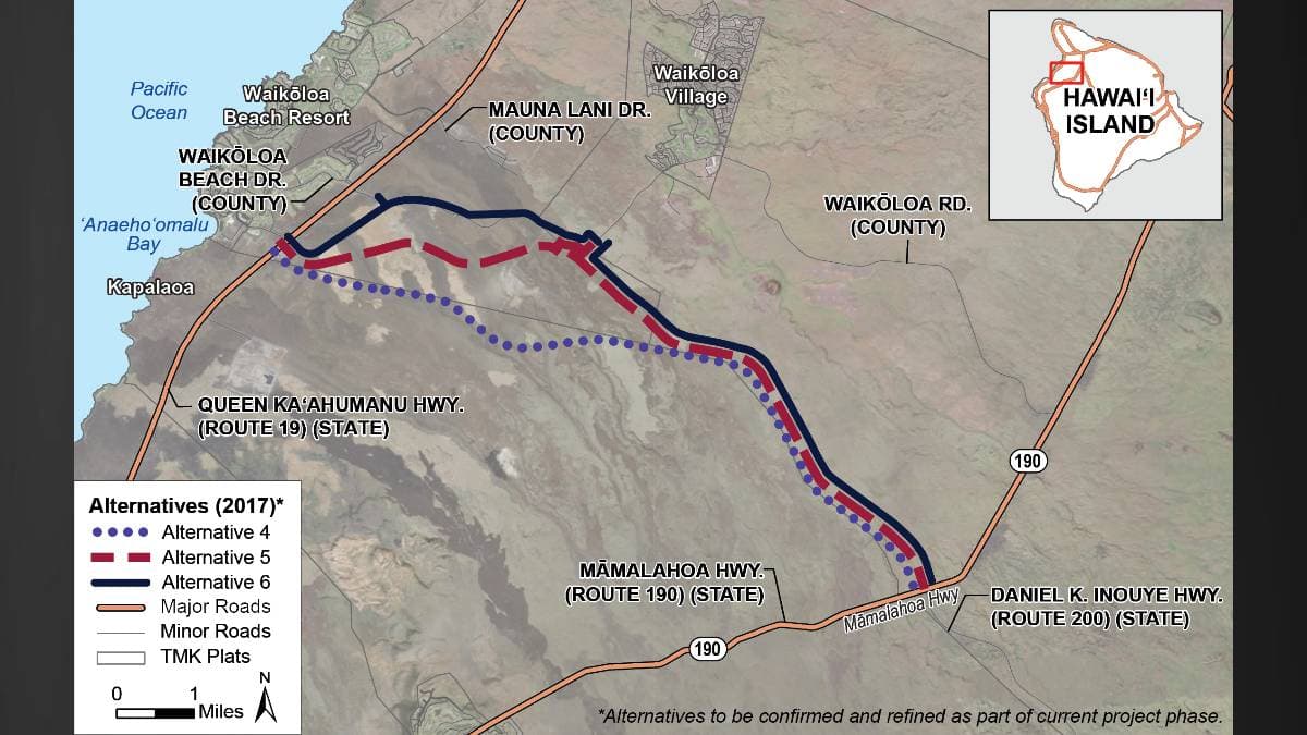 Hawaii Island highway extension revived, seeks Army funding to ease traffic