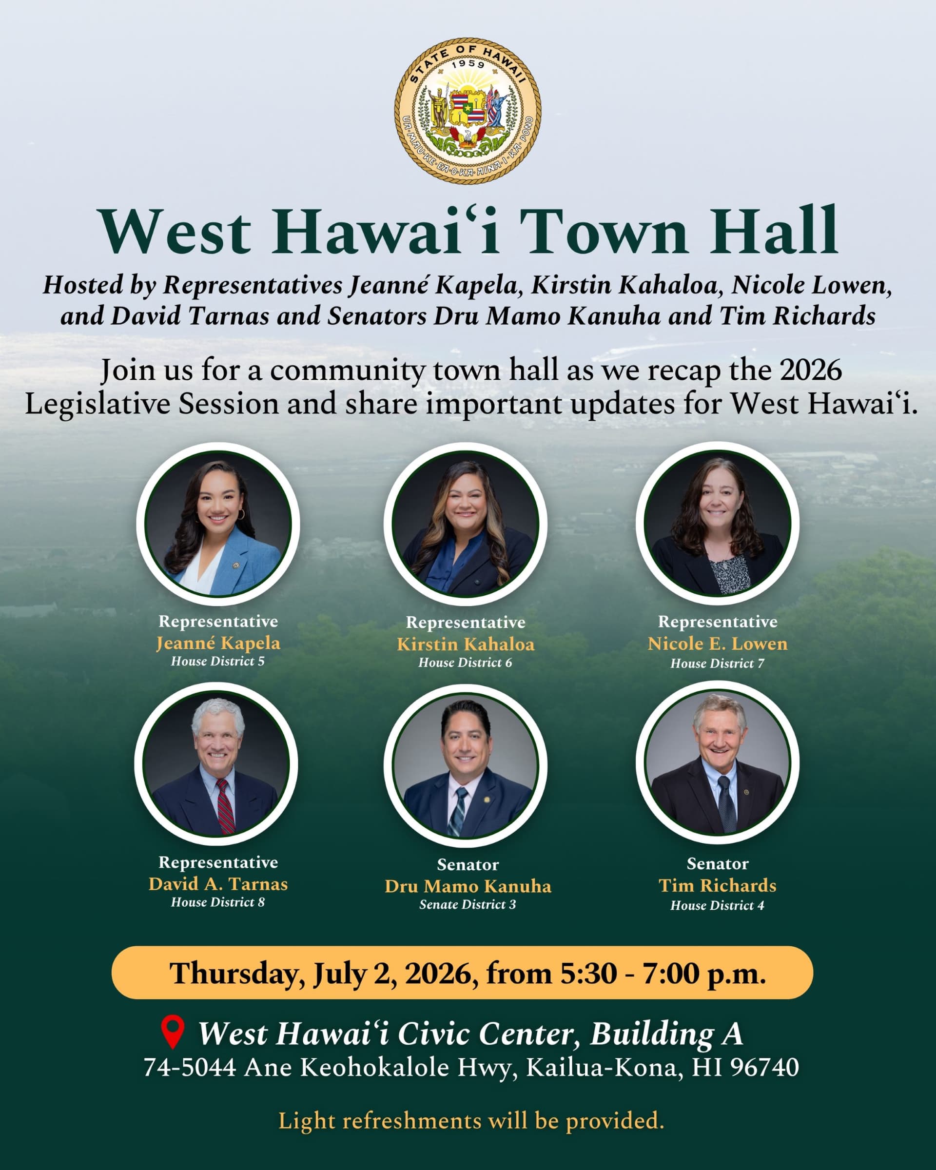 West Hawaii residents invited to town hall with state lawmakers