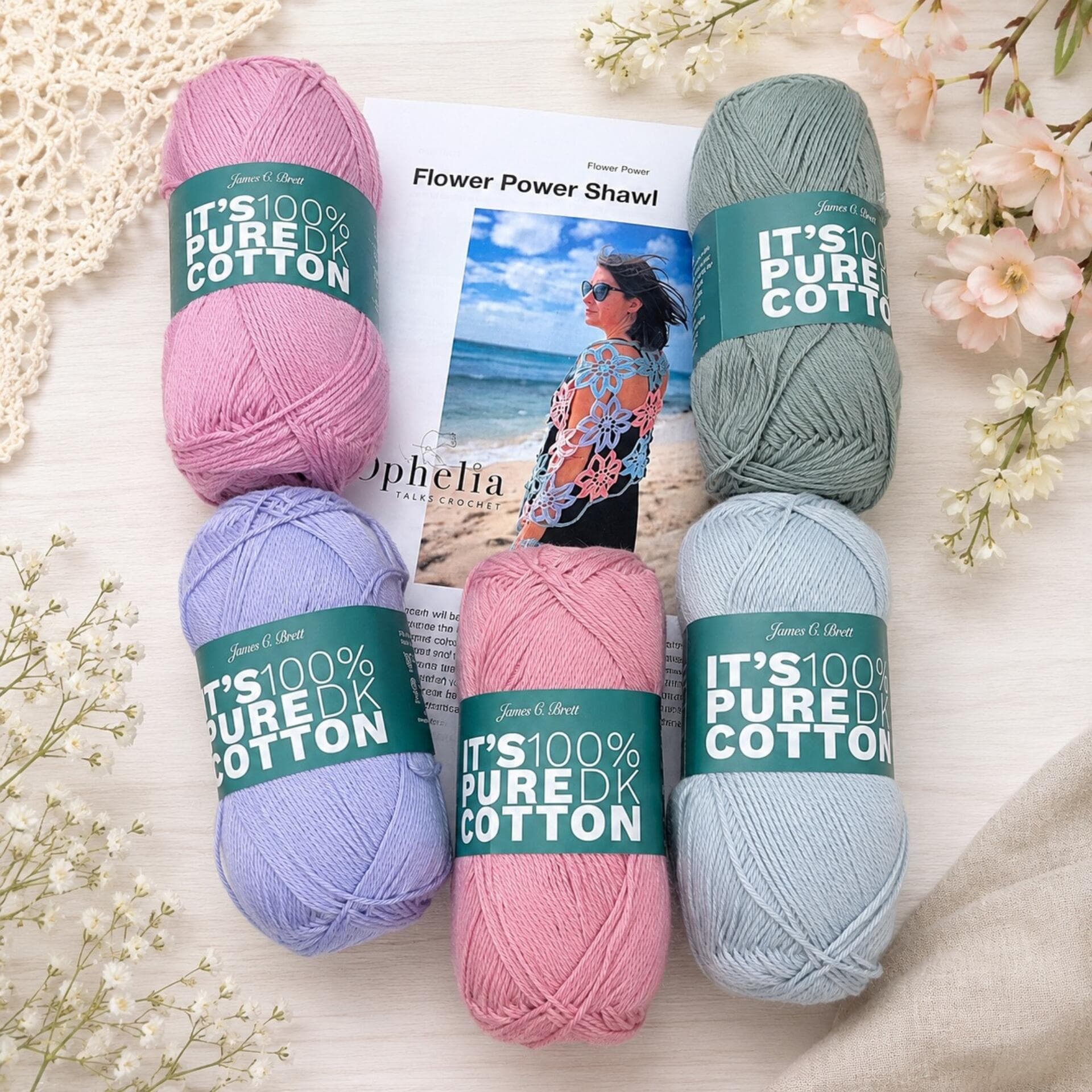 Ophelia Talks Crochet releases flower-covered shawl with holiday flair