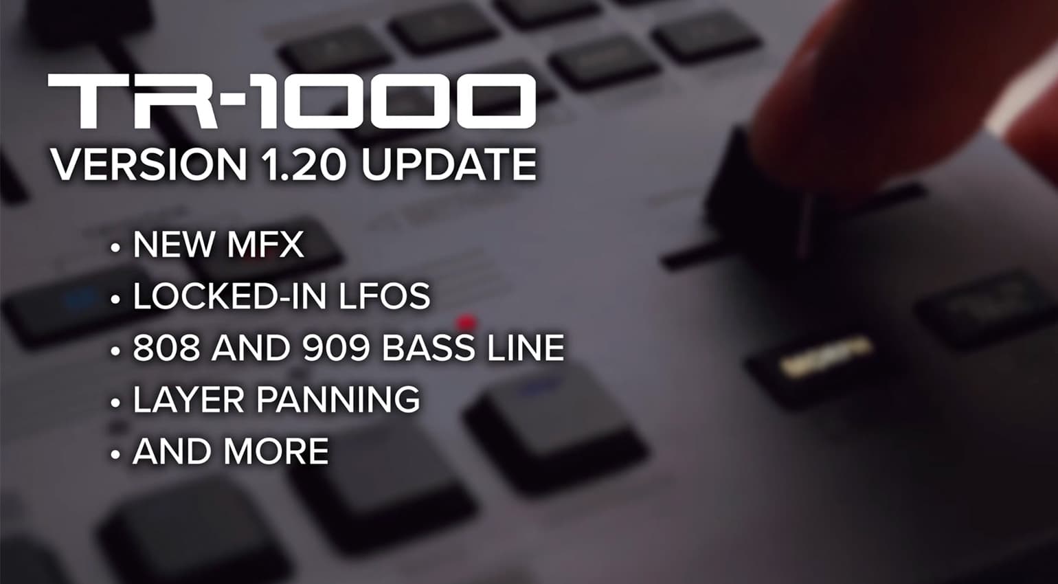 Roland TR-1000 restocks with firmware 1.20, adds lo-fi effects and new bass engines