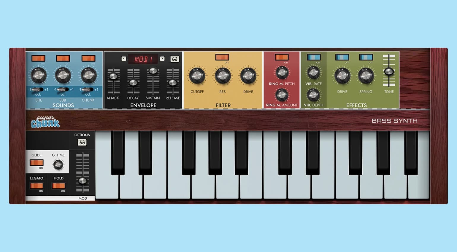 Safari Audio Super Chunk Channels 70s Analog Bass Synth Spirit