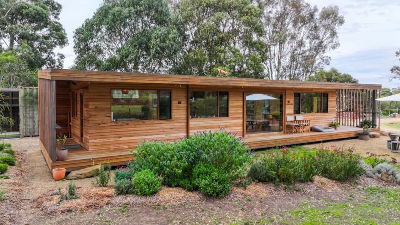 Japandi tiny house in Victoria blends calm design with family living