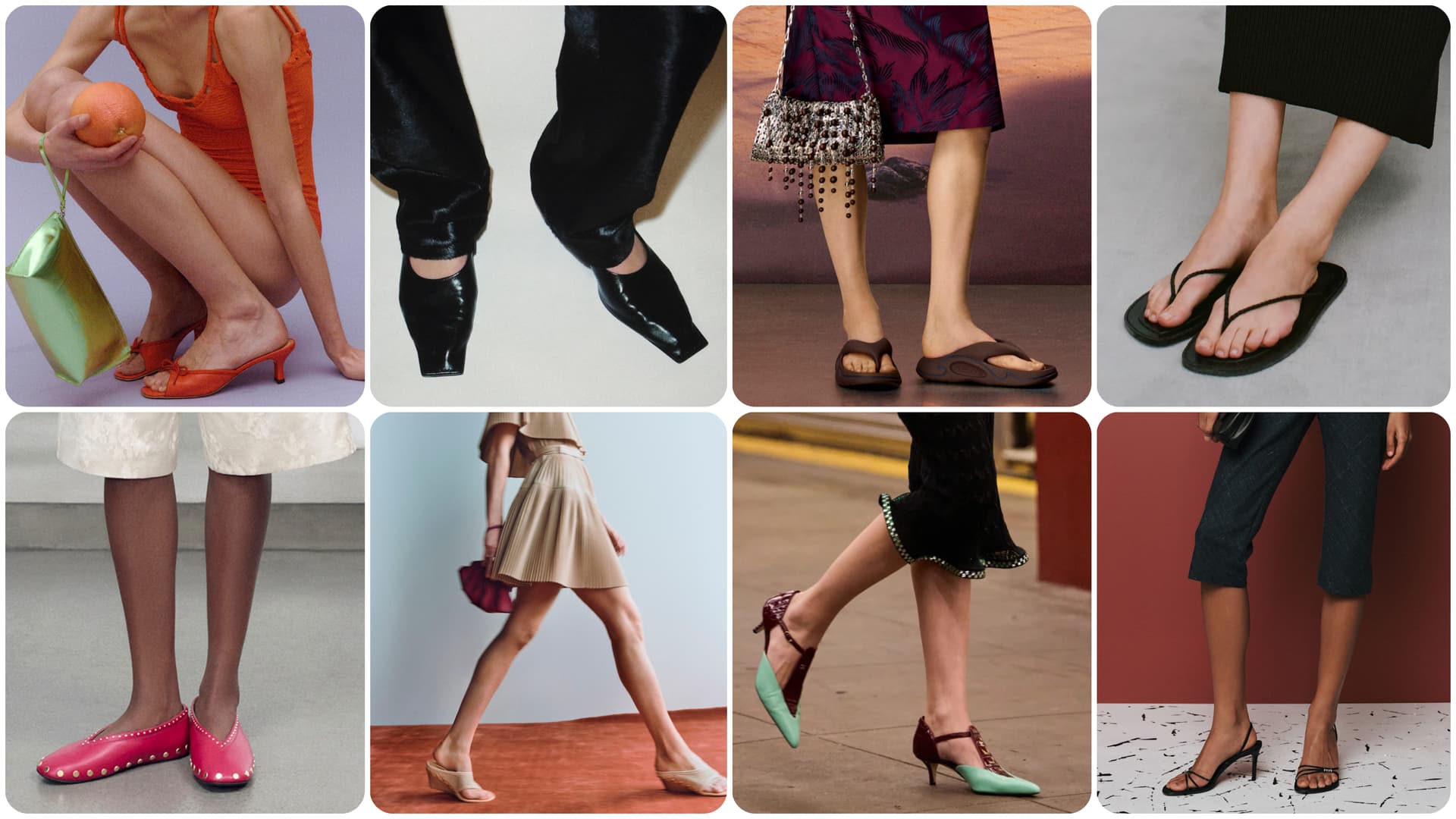 Marie Claire maps eight timeless summer shoe trends, from thong sandals to kitten wedges