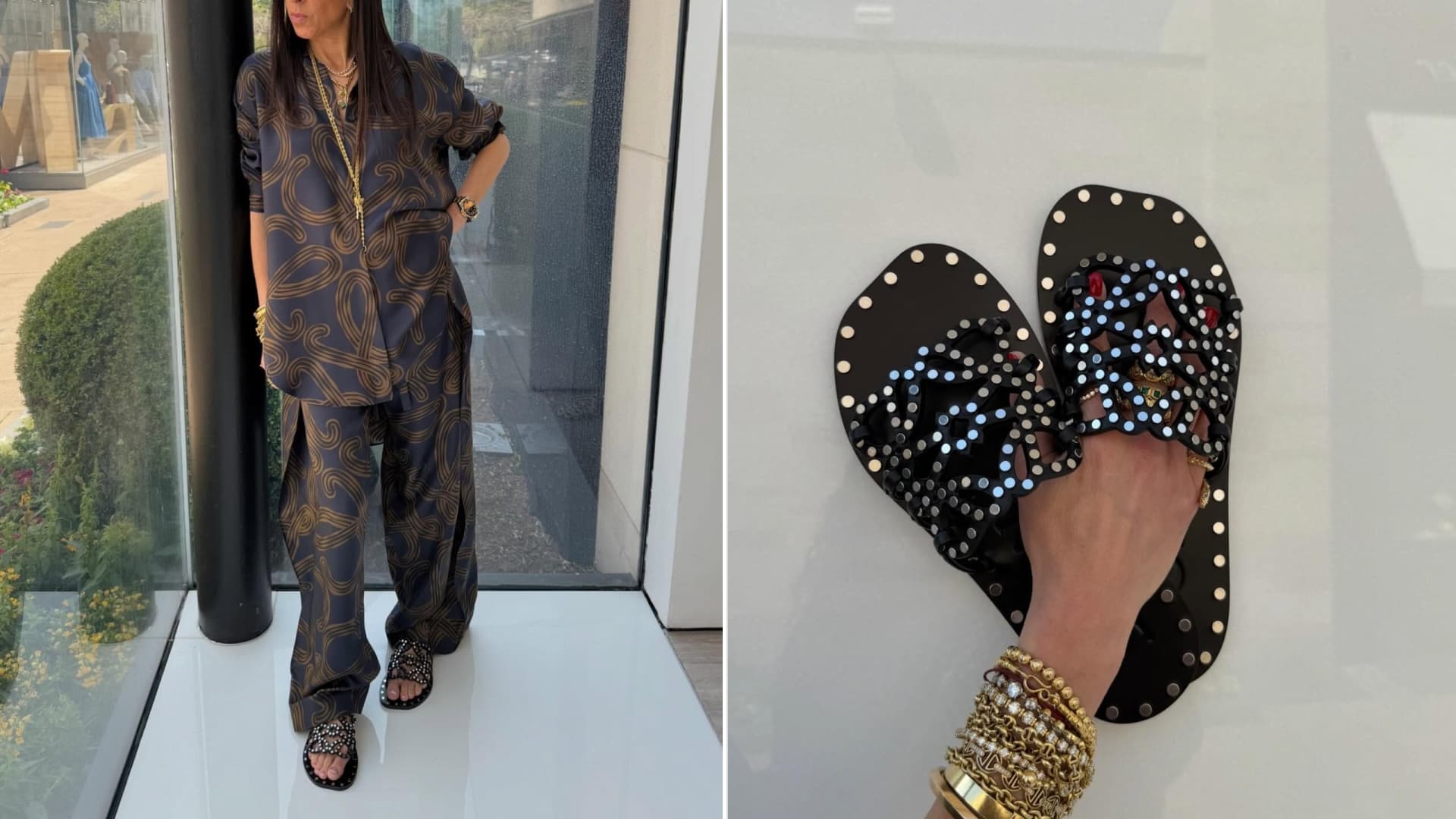 Coastal grandmother style makes pajama pants feel polished for summer
