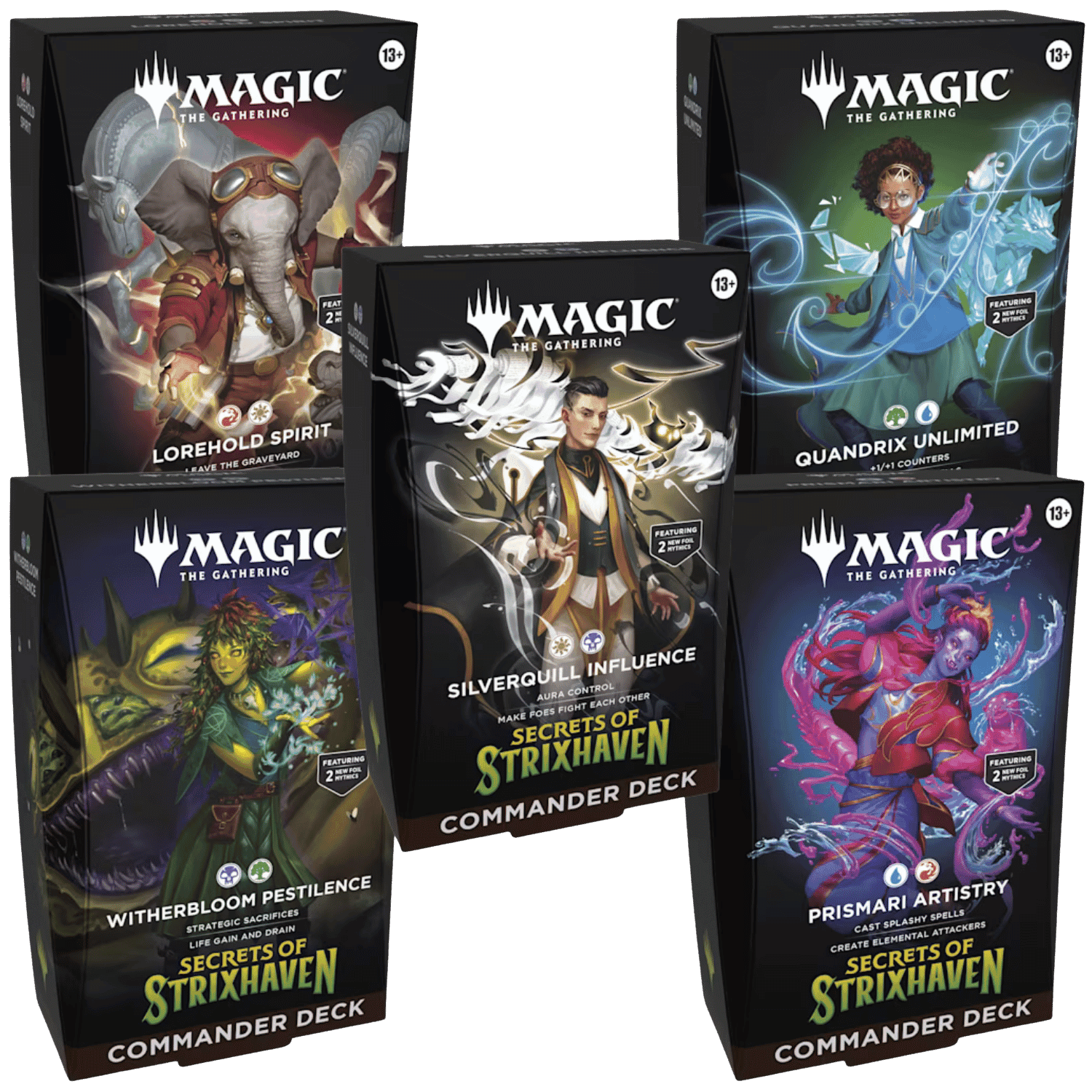 Secrets of Strixhaven Commander Precon Decklists Revealed With Full Card Lists