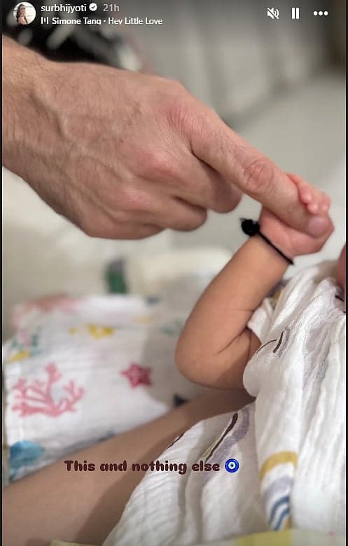 Surbhi Jyoti shares first glimpse of newborn daughter after birth announcement