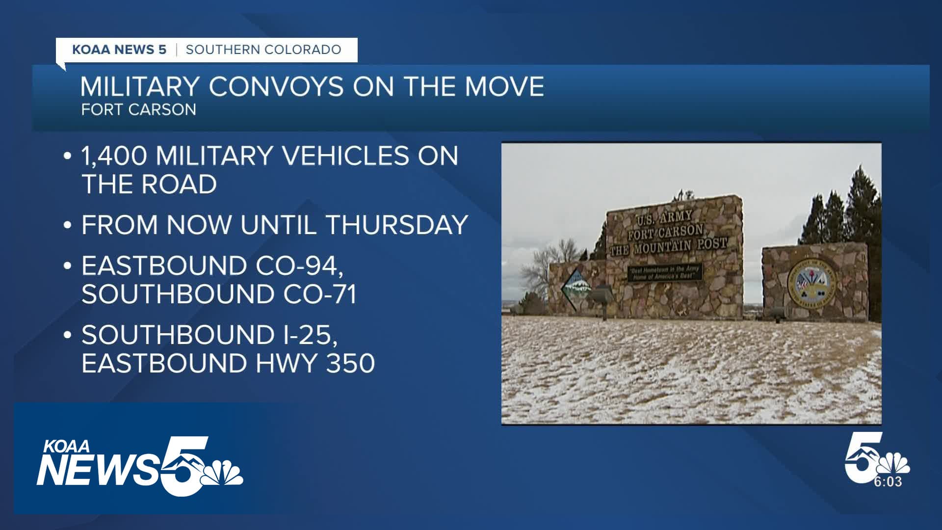 1,400 military vehicles to convoy through Las Animas County this week