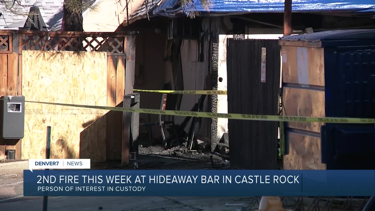 Second fire hits Castle Rock's Hideaway Bar & Grill, person of interest held