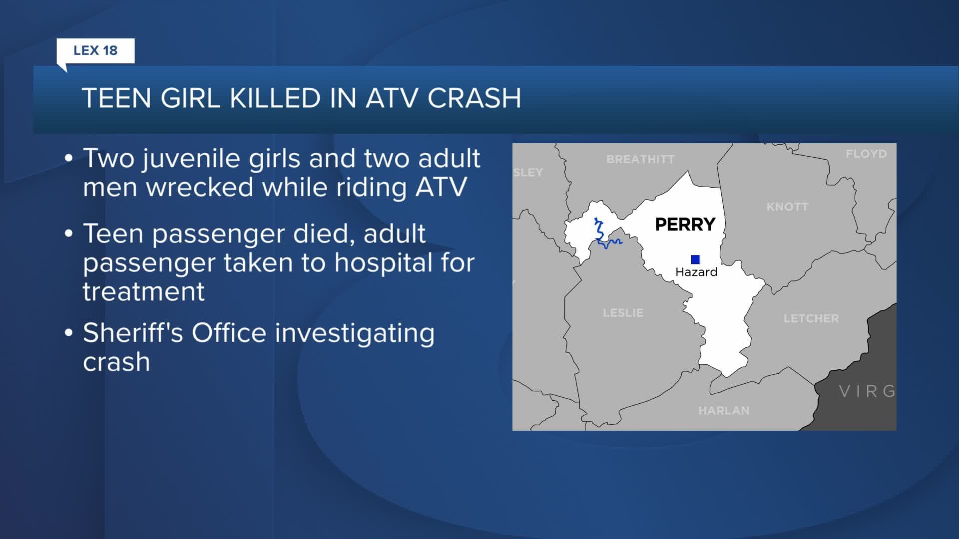 Vicco ATV Crash Kills 16-Year-Old; Juvenile Driver Charged With DUI