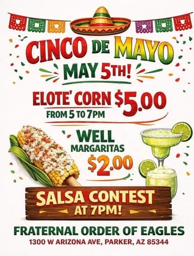 Parker Chamber lists Eagles Cinco de Mayo event, salsa contest, specials