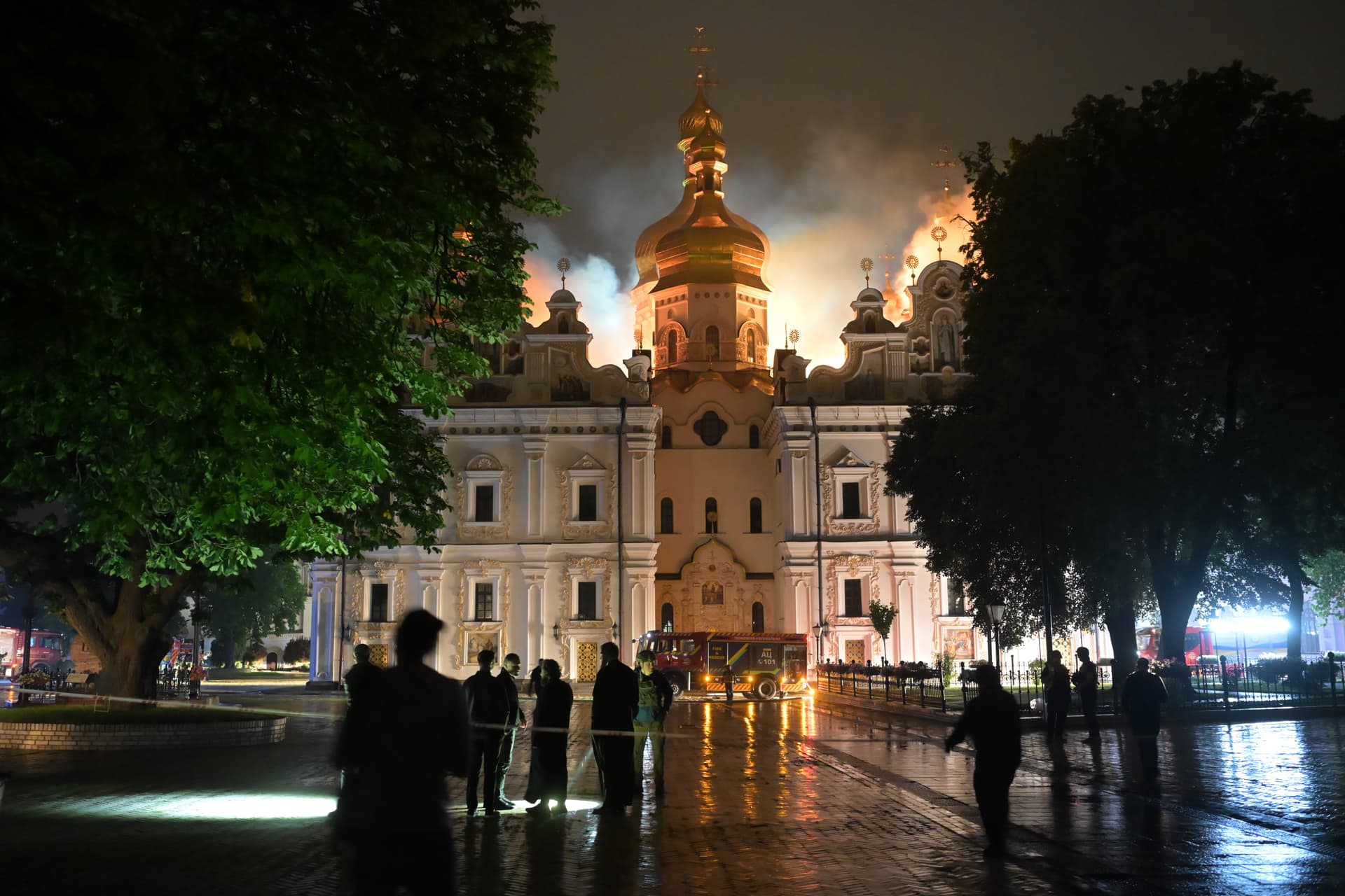 Russian strike kills 5 rescuers, damages Kyiv's historic Lavra