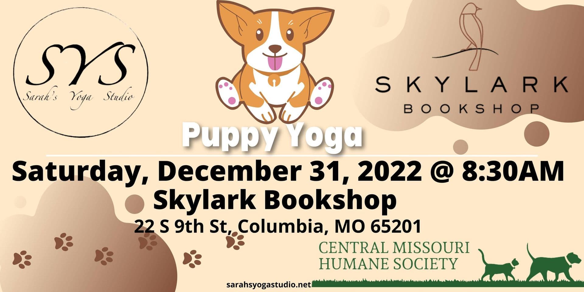 Puppy yoga at Skylark Bookshop blends books, puppies and fundraising