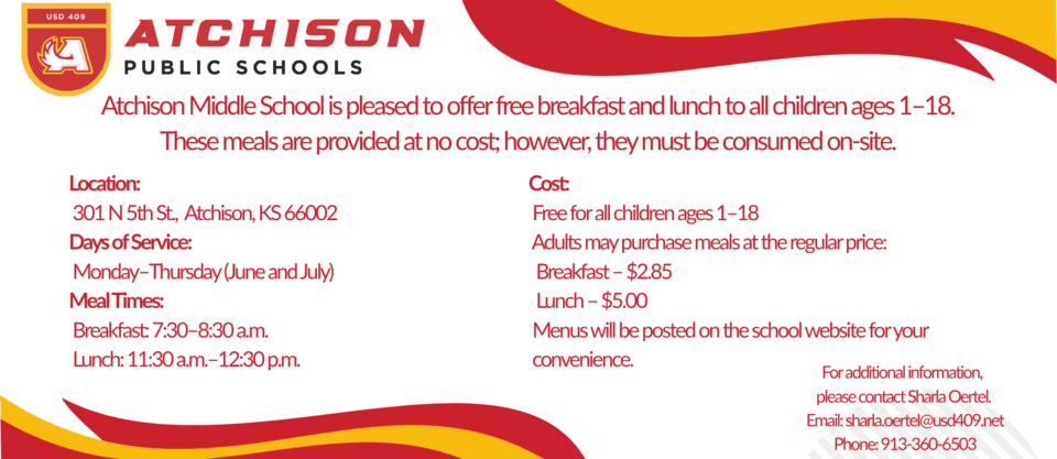 Atchison schools promote free summer meals, family resources hub
