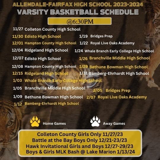 Allendale-Fairfax Tigers Basketball Schedule Updated for Upcoming Season