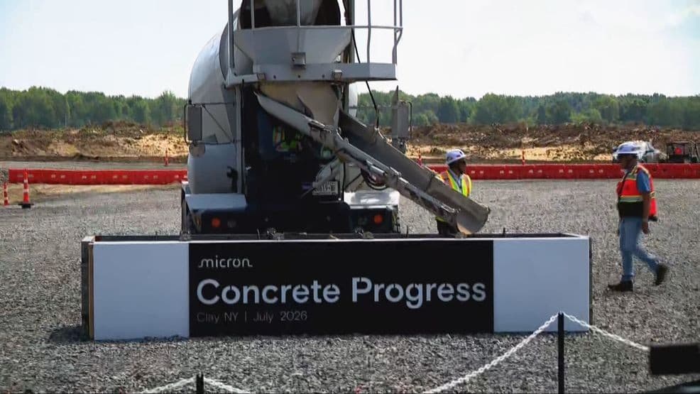 Micron pours first concrete at Clay semiconductor campus