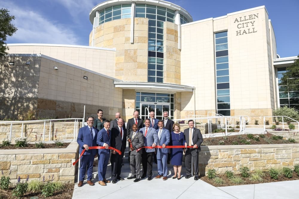 Allen City Hall gets new accessible front entrance after $631,000 renovation
