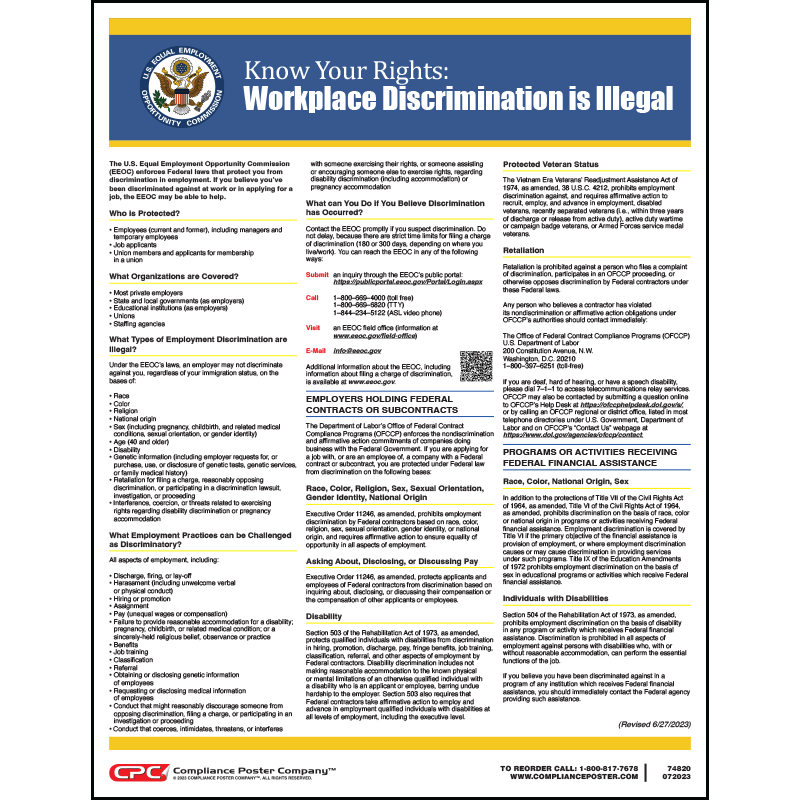 EEOC poster tells Big Lots workers how to report discrimination