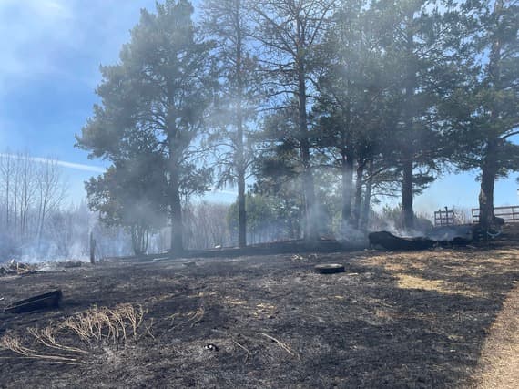 Dry conditions fuel fast grass fire, damage outbuildings in Ellsburg Township