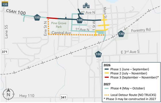 Detours begin as St. Louis County rebuilds Aurora's Highway 100 corridor