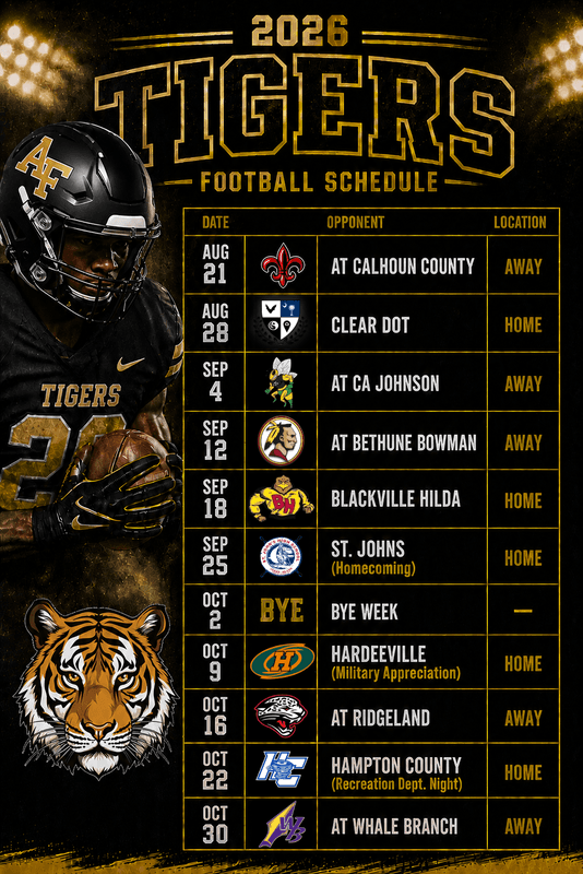 Allendale-Fairfax High releases 2026-27 Fighting Tigers football schedule