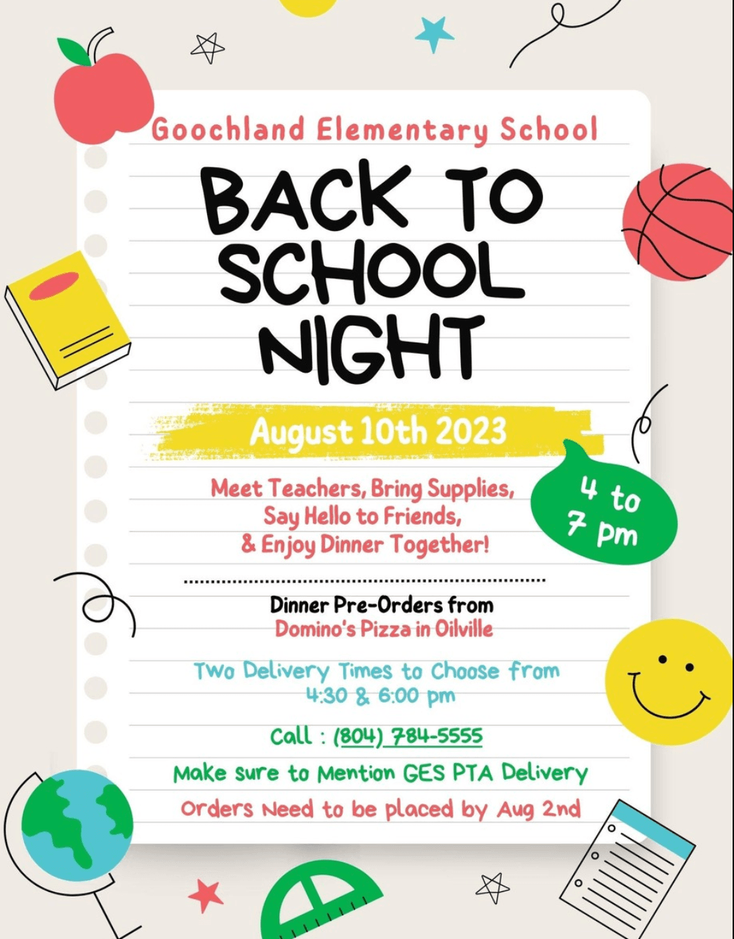 Goochland Elementary sets August dates for back-to-school night and first classes