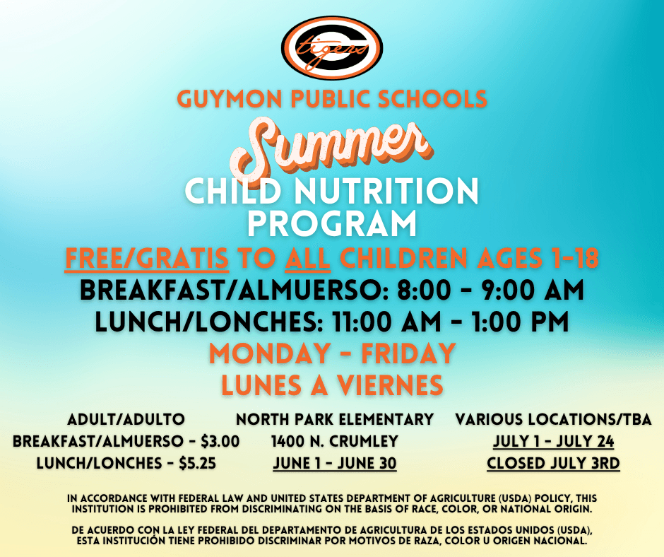 Guymon Public Schools offers free summer meals for children