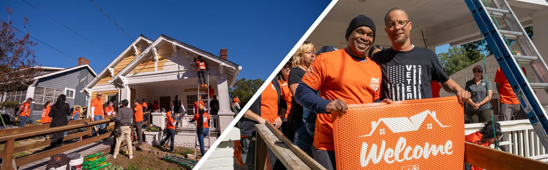 Home Depot volunteers renovate veteran housing across three cities