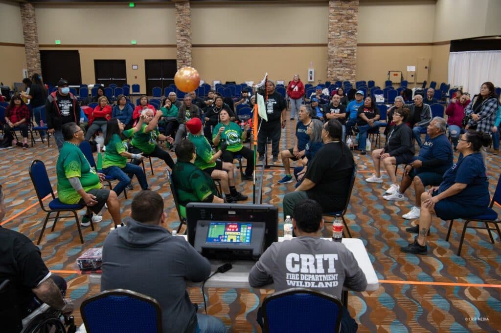 CRIT senior center draws 32 teams for chair volleyball tournament