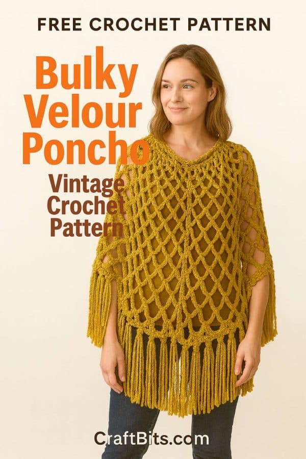 CraftBits bulky velour poncho offers a quick, plush crochet layer