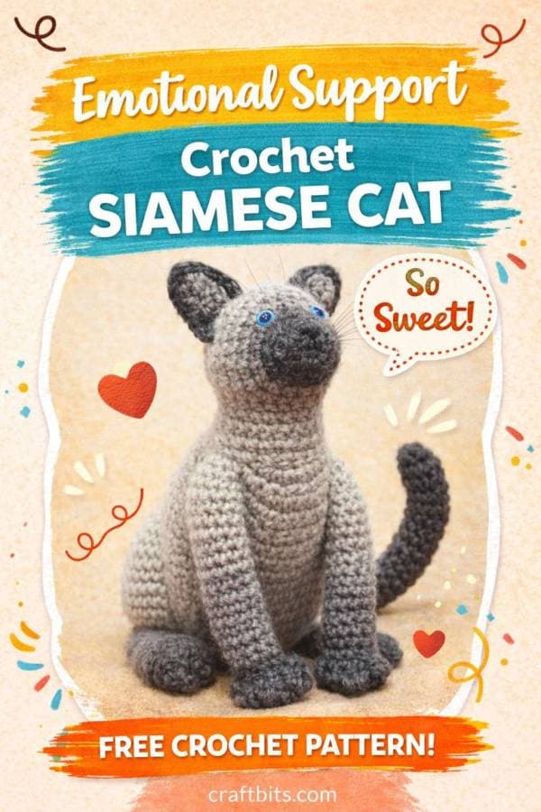 Free Crochet Siamese cat pattern adds character-rich amigurumi challenge