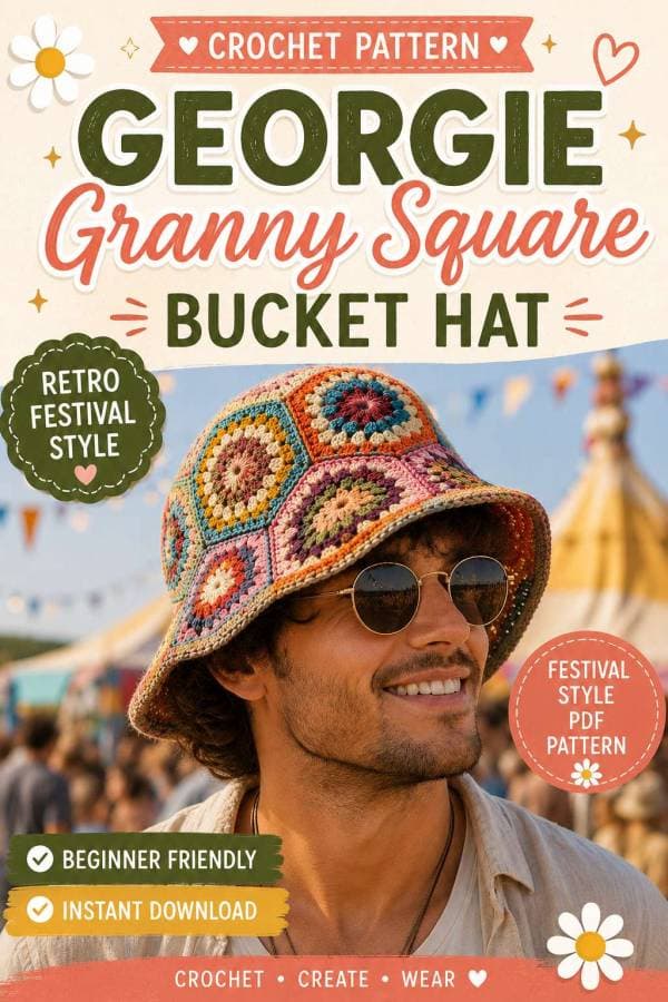 granny square bucket hat pattern blends retro charm and festival style