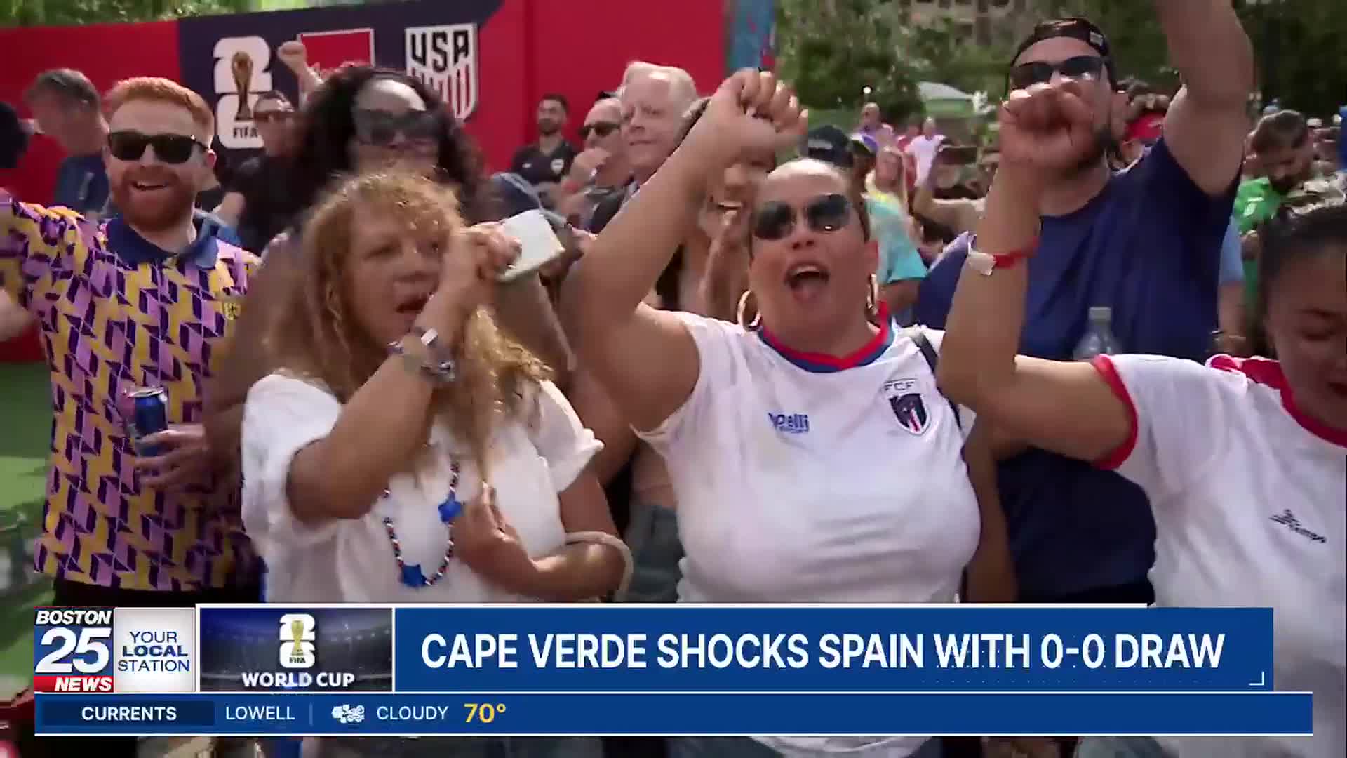 Cape Verde fans celebrate historic World Cup draw with Spain