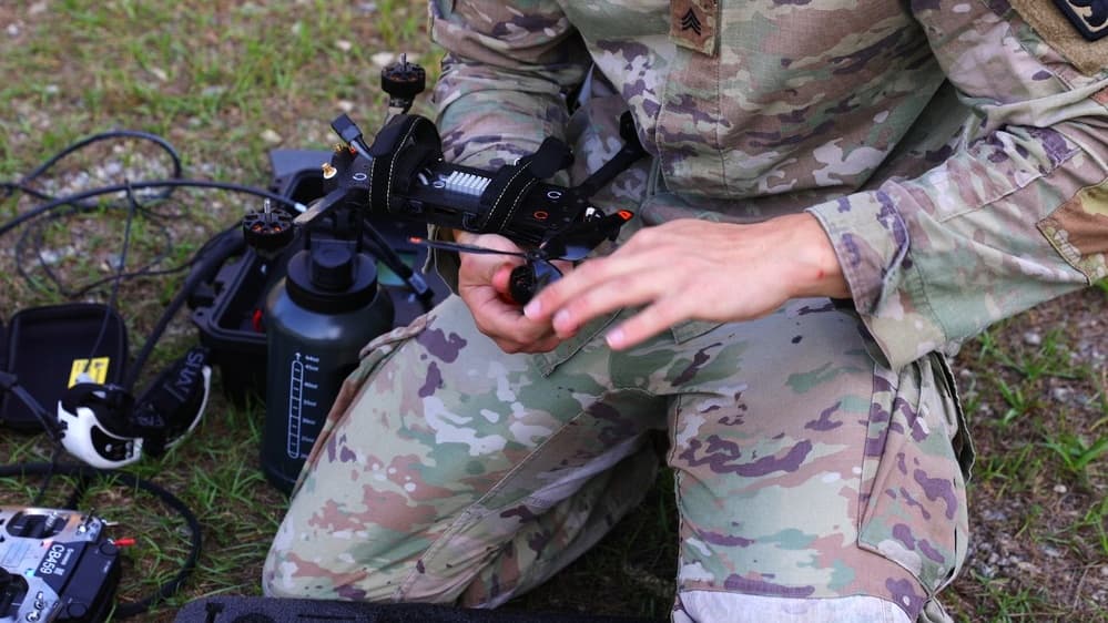 Army Soldiers test palm-sized drones in urban combat race competition