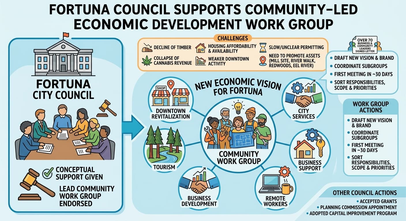 Fortuna council backs community-led effort to boost downtown economy