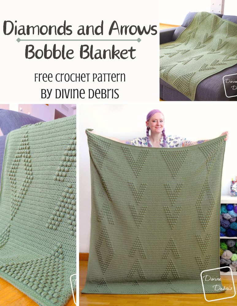 Divine Debris releases textured Diamonds and Arrows Bobble Blanket pattern