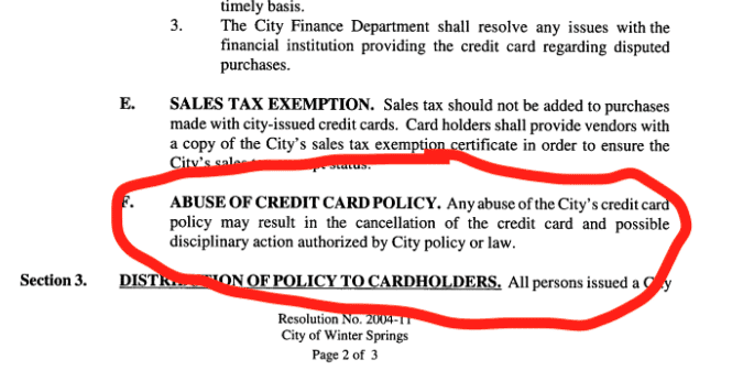 Seminole County cities differ on rules for taxpayer purchase cards