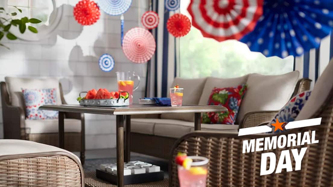 Home Depot Memorial Day sale page spotlights grills, patio and pickups