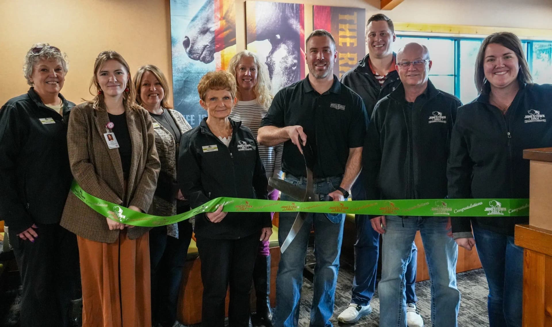 Chamber Ambassadors Join Jamestown Pizza Ranch Ribbon-Cutting After Remodel