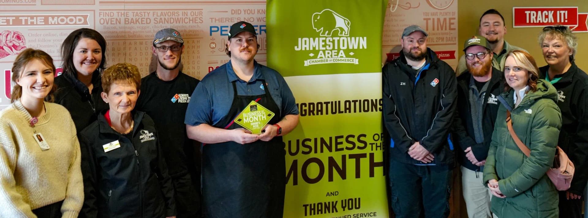 Domino's Pizza Earns Jamestown Chamber Business of the Month for March