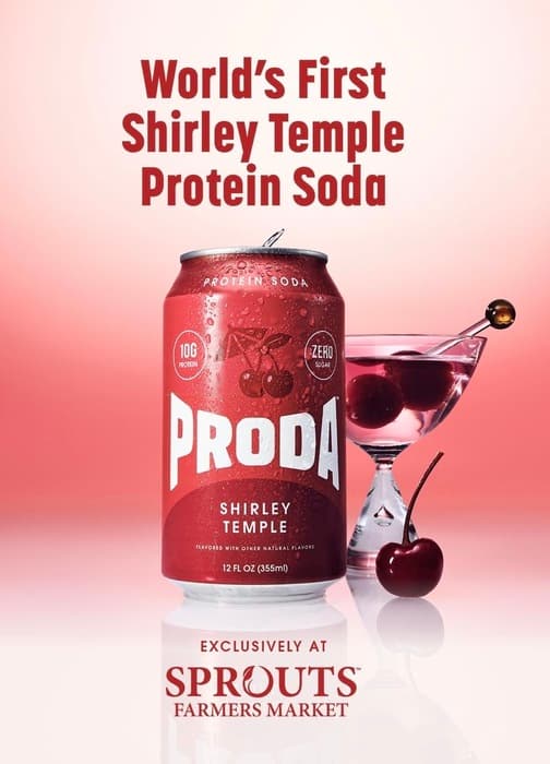 PRODA launches Shirley Temple-inspired protein soda with 10 grams of protein